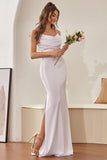 Robe de mariée simple en satin ivoire
