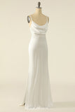 Robe de bal simple en satin ivoire