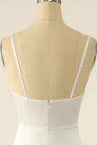 Robe de bal simple en satin ivoire