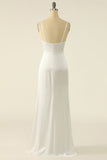 Robe de bal simple en satin ivoire