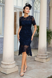 Robe de sirène en dentelle marine mère de la mariée