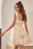 Champagne Cute A Line Sweetheart Short Cocktail Robe