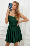Bracelets Spaghetti Vert Foncé A-Line Robe De Retour