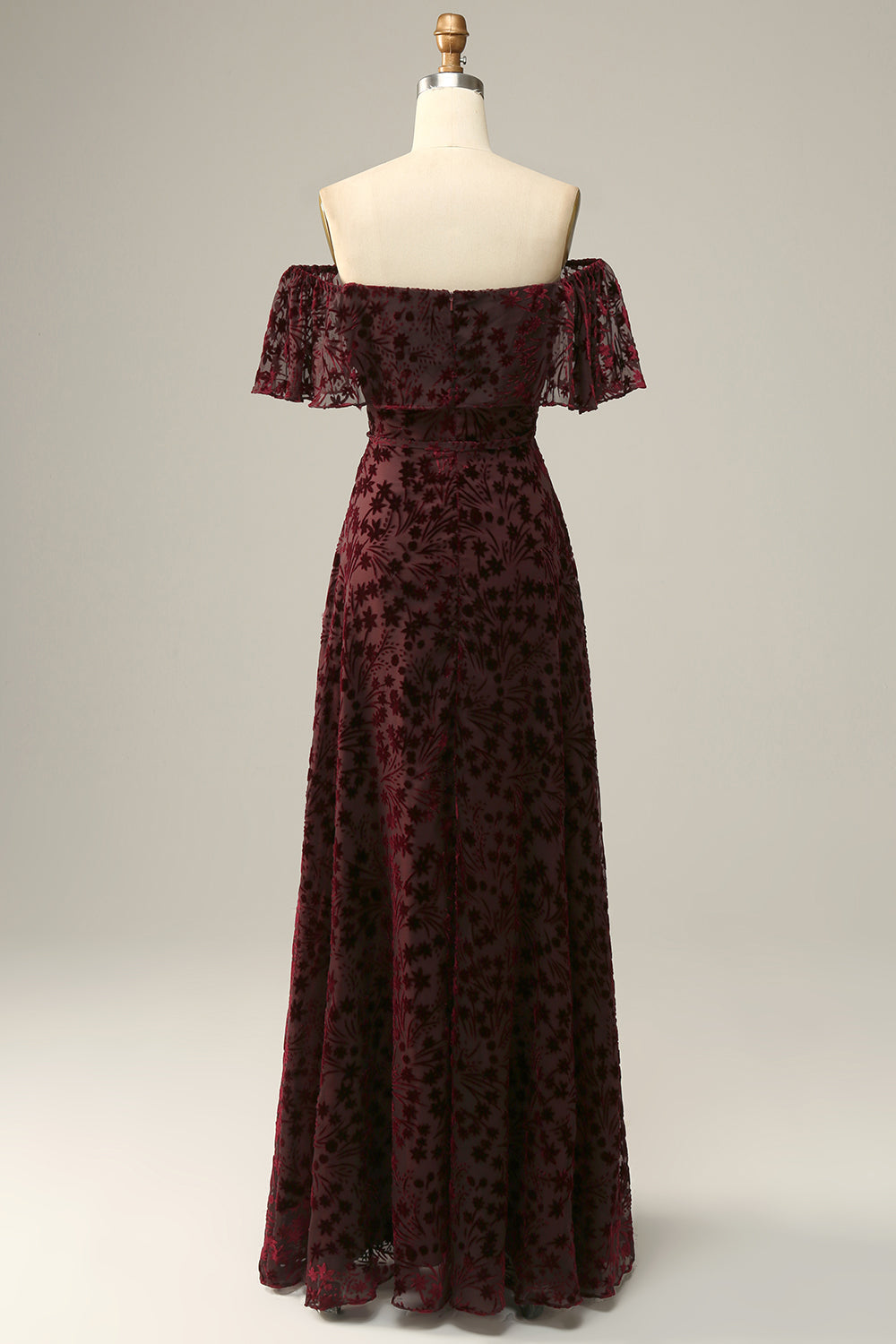 Robe de soirée Bourgogne fleur de l’épaule