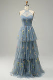Halter A Line Tulle Robe de bal avec broderie