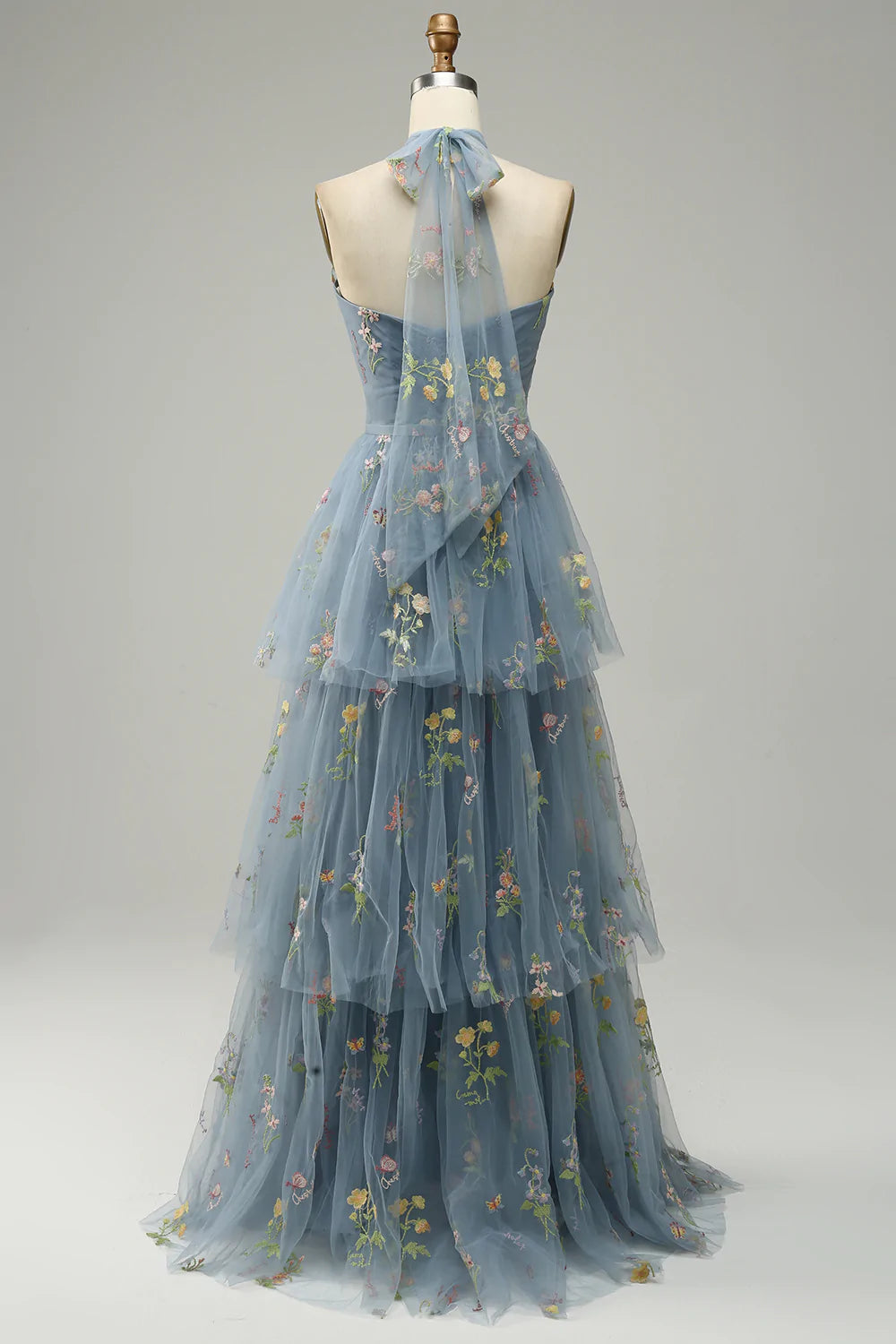 Halter A Line Tulle Robe de bal avec broderie