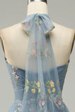 Halter A Line Tulle Robe de bal avec broderie