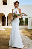 Robe de mariée Blanche Mermaid Halter Open Back