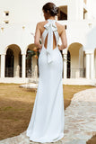 Robe de mariée Blanche Mermaid Halter Open Back