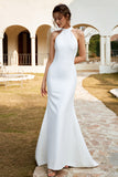 Robe de mariée Blanche Mermaid Halter Open Back
