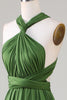 Charger l&#39;image dans la galerie, Robe de demoiselle d&#39;honneur longue en spandex vert olive