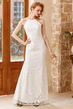 White Mermaid Floor Longueur Robe de mariée d’église