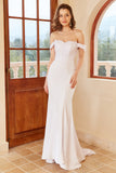 Mermaid Off the Shoulder Robe de mariée blanche avec dentelle