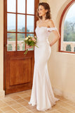 Mermaid Off the Shoulder Robe de mariée blanche avec dentelle