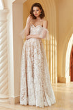 Magnifique une ligne sur l’épaule Robe de mariée en dentelle blanche