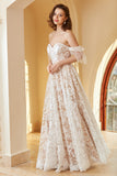 Magnifique une ligne sur l’épaule Robe de mariée en dentelle blanche