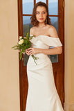 Simple Off the Shoulder Boho Robe de mariée