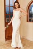 Spaghetti Blanc Sangles Simple Robe de Mariée