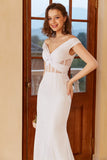 Off Shoulder Robe de mariée sirène blanche