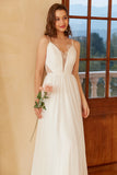 Spaghetti Blanc Sangles Simple Robe de Mariée
