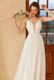 Spaghetti Blanc Sangles Simple Robe de Mariée