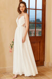 Spaghetti Blanc Sangles Simple Robe de Mariée