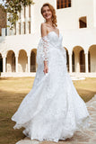 Robe de mariée en organza blanc sur épaule