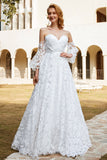 Robe de mariée en organza blanc sur épaule