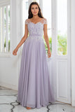 Chiffon gris Robe mère de la mariée avec perles