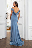Sirène Gris Bleu Robe Mère de la Mariée