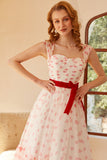 Princess A Line Sweetheart Robe de bal longue avec nœud papillon