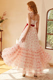 Princess A Line Sweetheart Robe de bal longue avec nœud papillon