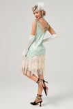 Paillettes Vert Short Robe de Fête des années 1920