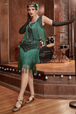 Champagne Gatsby Robe des années 20 avec paillettes et franges