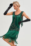 Champagne Gatsby Robe des années 20 avec paillettes et franges