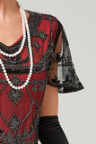 Robe Flapper Longue Paillettes Rouge Années 20