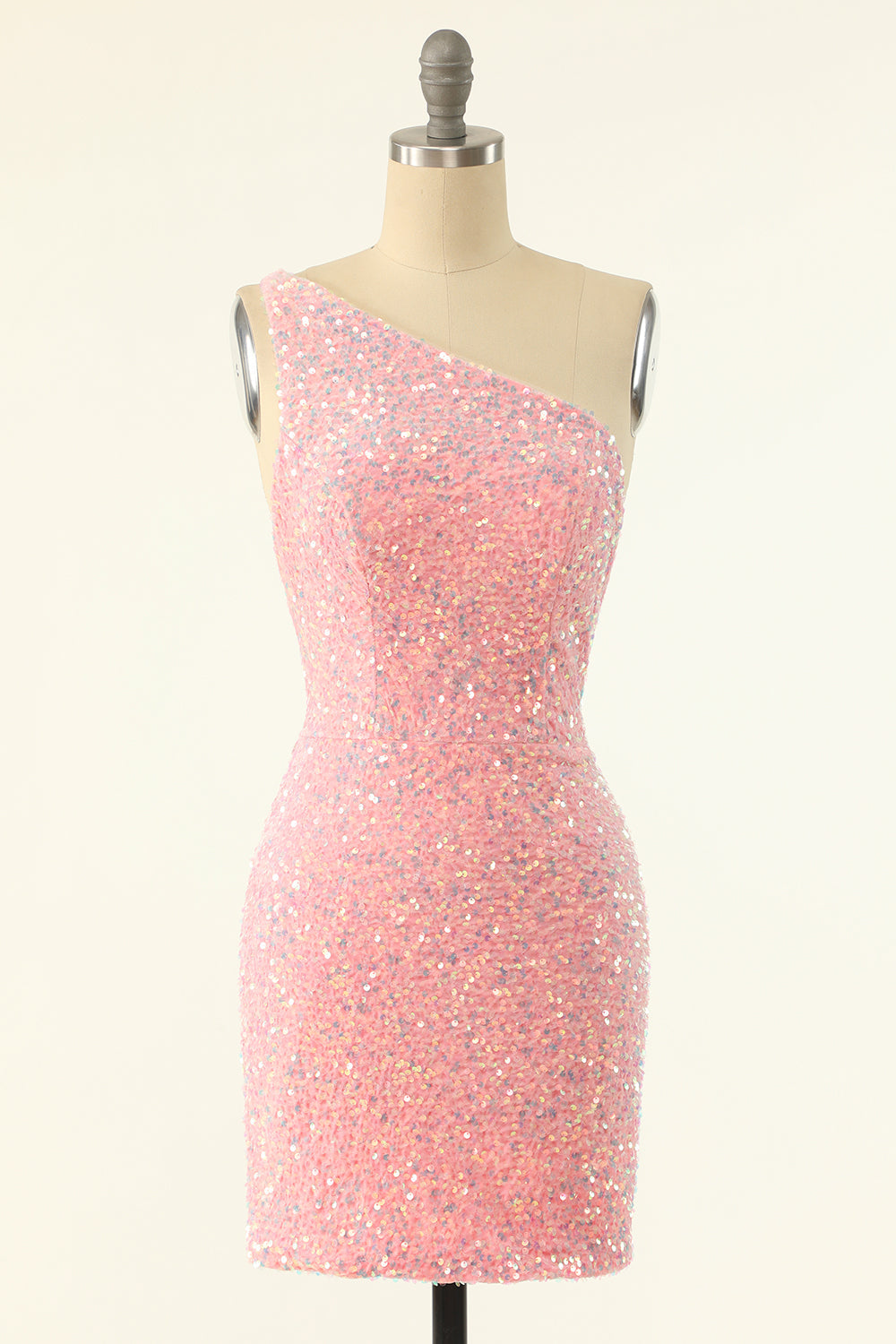 Royal Blue One Shoulder Sequins Tight Homecoming