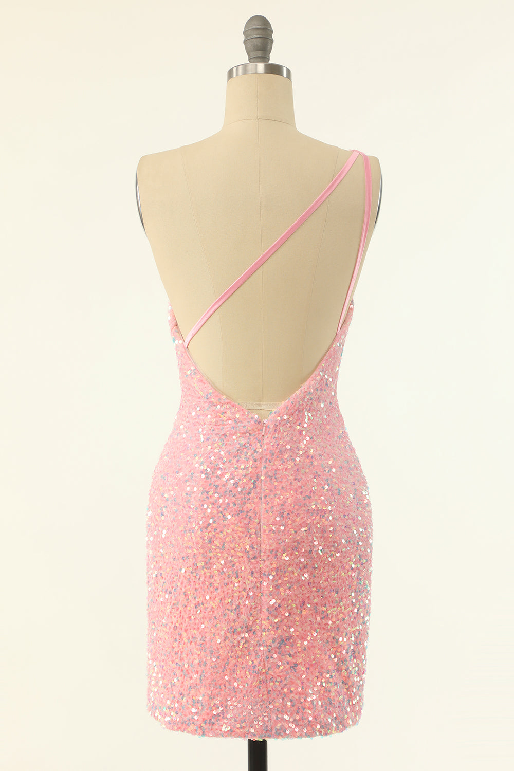 Purple One Shoulder Sequins Robe de retour