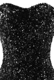 Royal Blue Sweetheart Sequins Robe de retour serrée