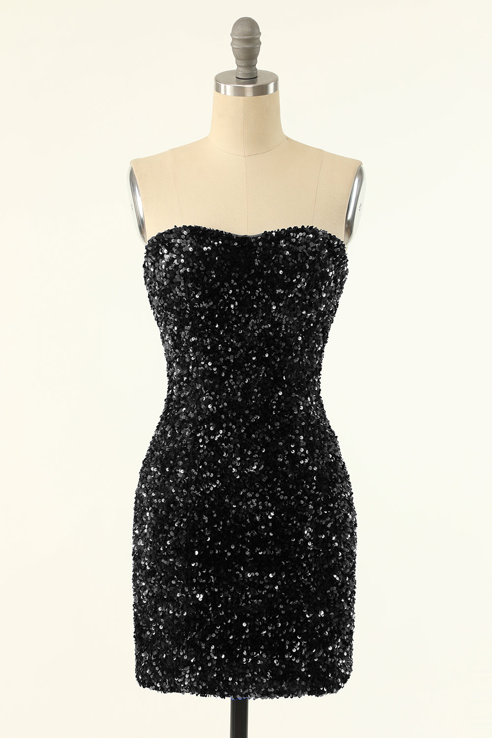 Robe de cocktail Bodycon à paillettes noires