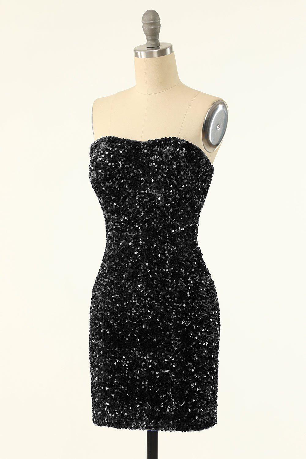 Robe de cocktail Bodycon à paillettes noires