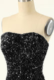 Robe de cocktail Bodycon à paillettes noires