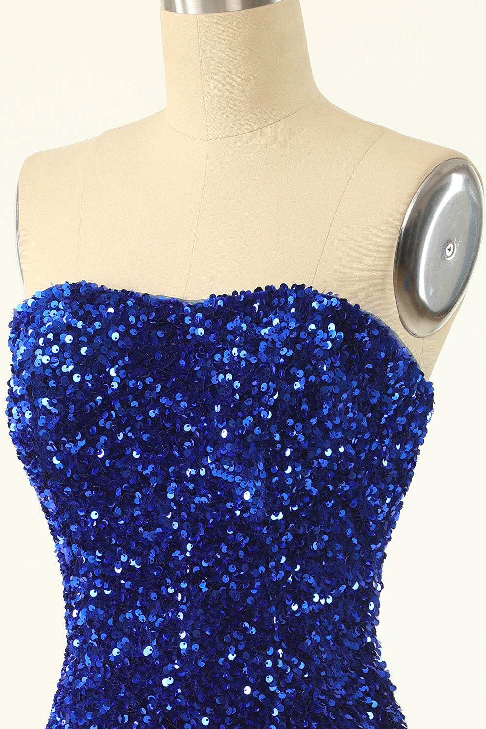 Royal Blue Sweetheart Sequins Robe de retour serrée