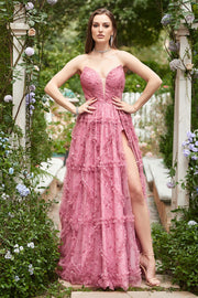 Chérie A-Line Robe de bal Dusty Rose Long