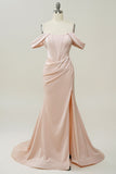 Blush Off The Shoulder Mermaid Robe de bal