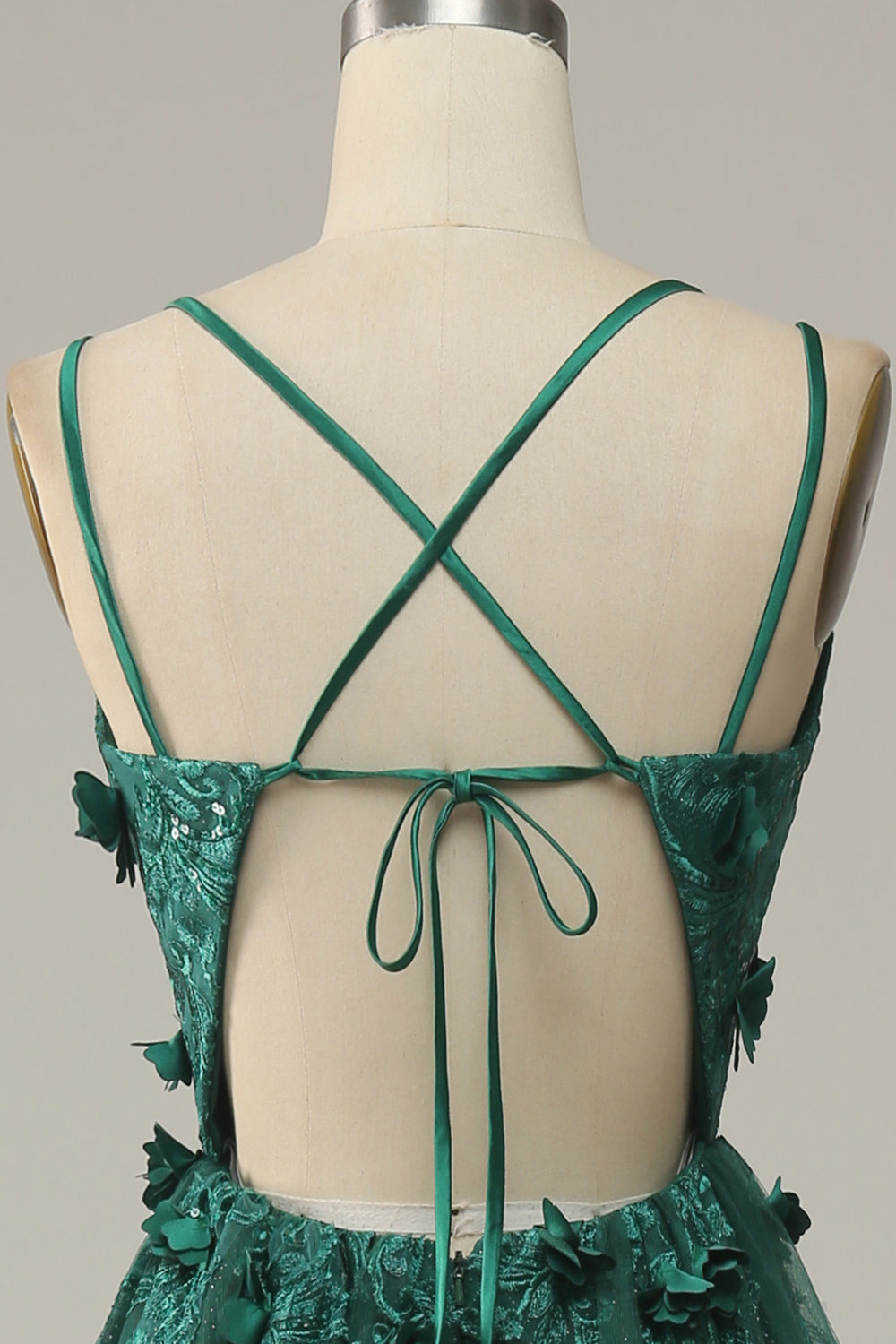 Robe de bal en tulle vert foncé A Line avec fente