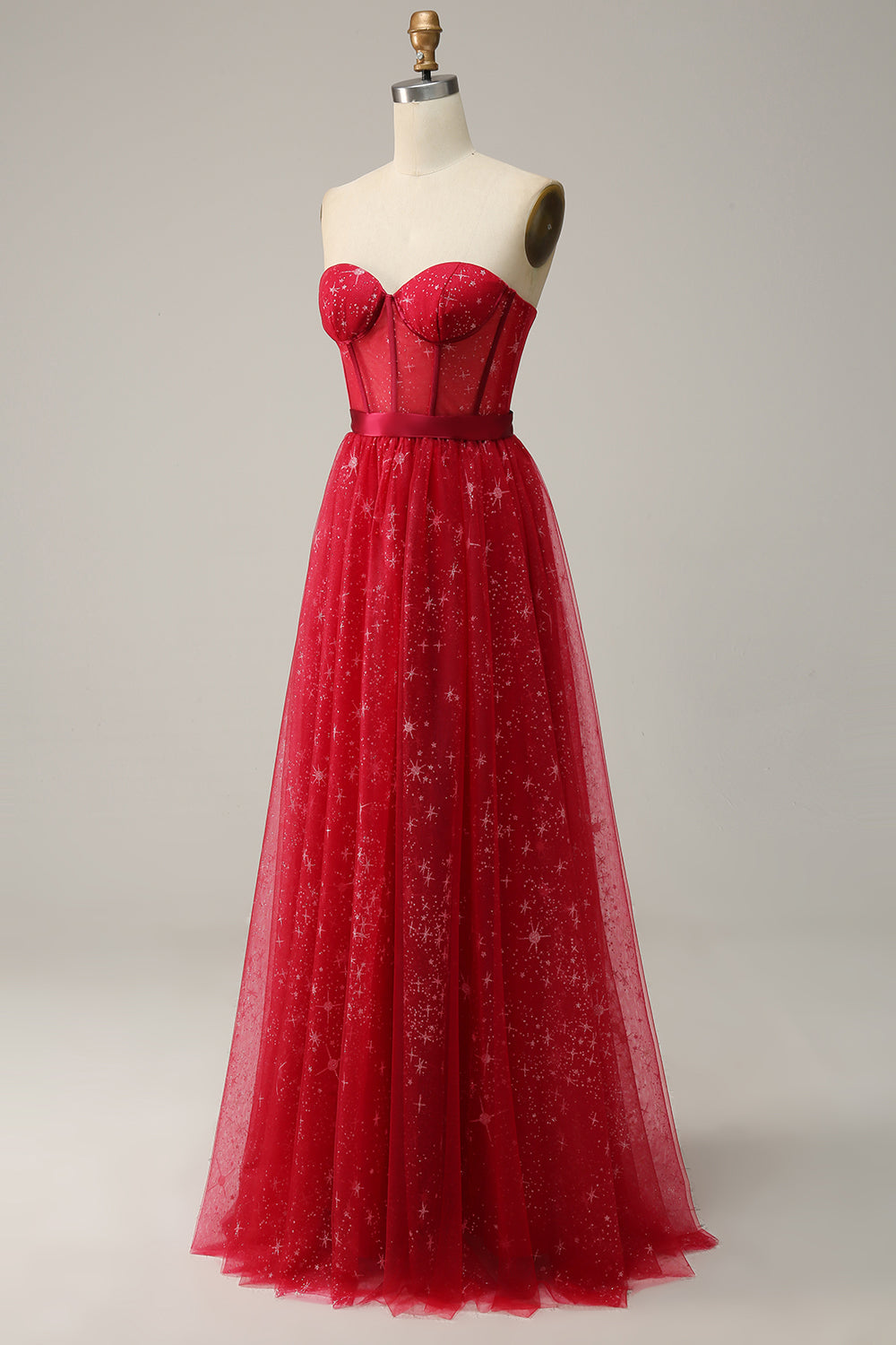 Robe de bal corset Tulle Tulle rouge