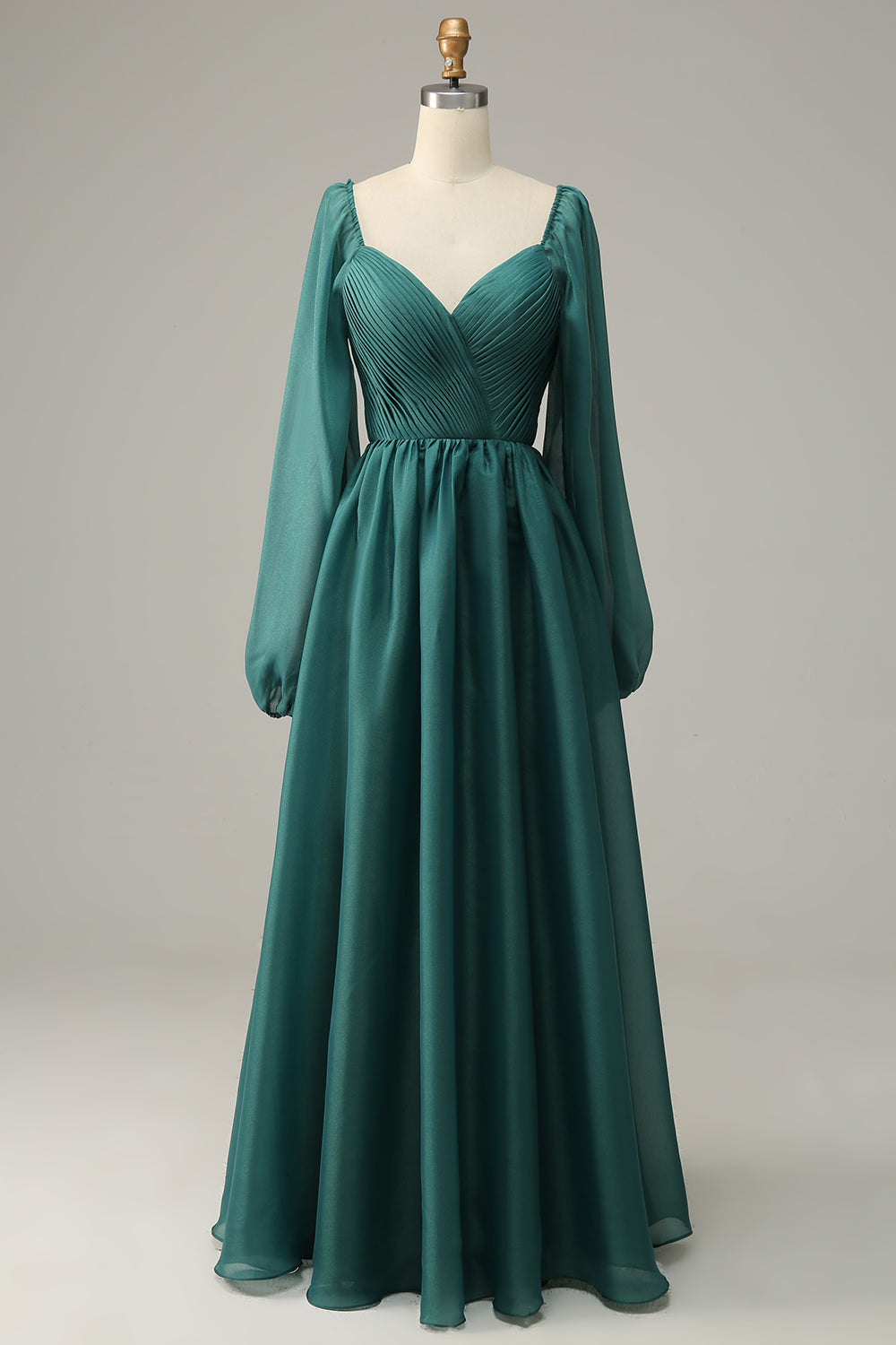 Robe de bal à manches longues à manches longues avec volants