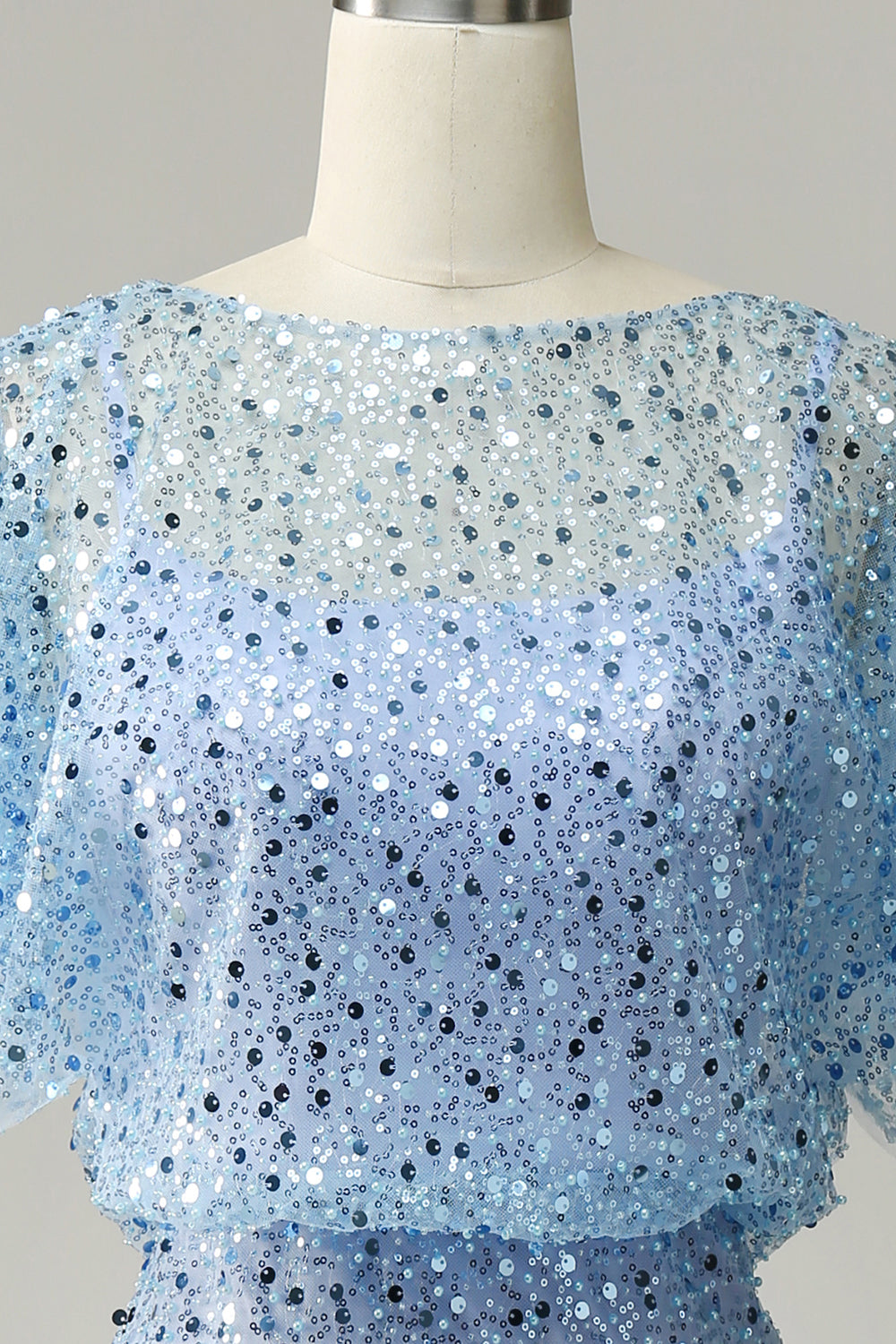 Robe de cocktail Paillettes Bleu Gris
