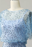Robe de cocktail Paillettes Bleu Gris